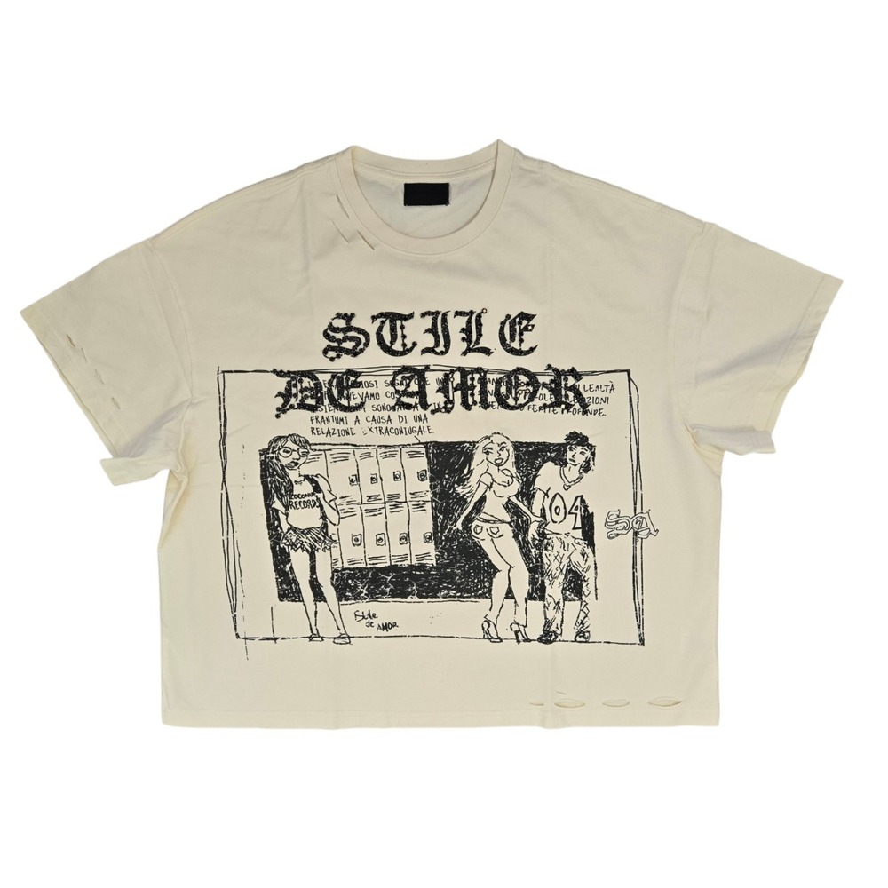 Stile De Amor Galleria MAGIA STONE TEE T-Shirt SIZE XL Cream NEW